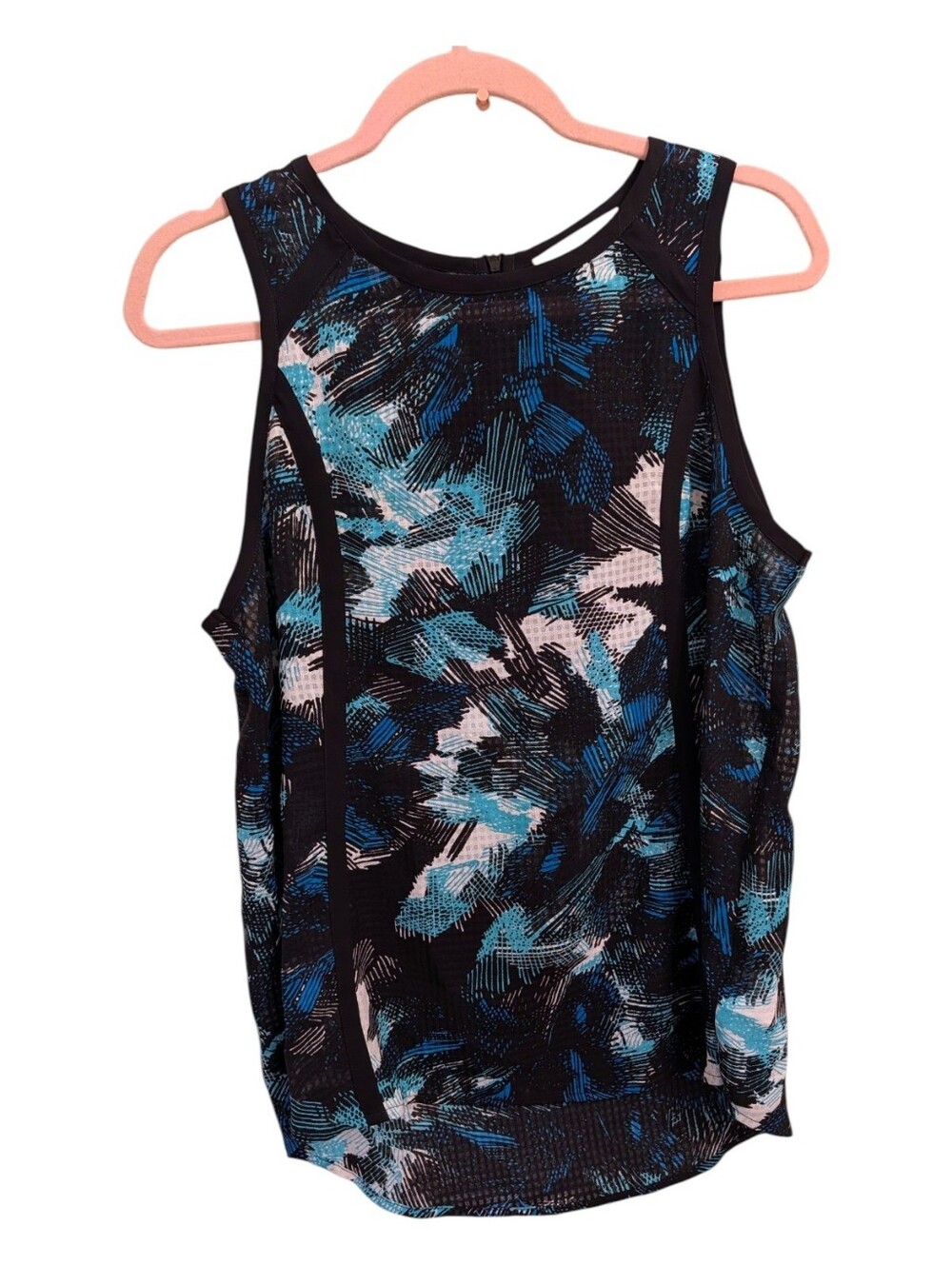 Michael Michael Kors Abstract Semi Sheer Sleeveless Blouse Size Medium